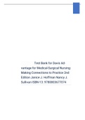 Test Bank for Davis Advantage for Medical Surgical Nursing: Making Connections to Practice 2nd Edition Janice J. Hoffman Nancy J. Sullivan ISBN 13: 9780803677074