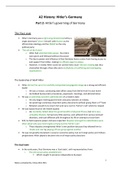 Cambridge A-Levels & IGCSE History notes- Germany, Chapter 2. Hitler's governing of Germany