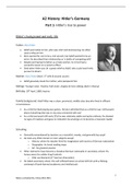 Cambridge A-Levels & IGCSE History notes- Hitler's Germany
