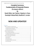 New Complete Summary: Fundamentals of Corporate Finance David Hillier; Iain Clacher; Stephen A. Ross; Randolph Westerfield; Bradford D. Jordan