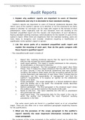 Exam (elaborations) msa 103 comprehensive material series for auditing report