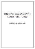 MNO3701 ASSIGNMENT 1 SEMESTER 1 - 2022