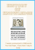 History of knowledge last minute learning document, MKDA