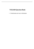NSG6440 QUESTION BANK (100 PLUS Q & A) / NSG 6440 QUESTION BANK (LATEST-2022): SOUTH UNIVERSITY |100% CORRECT ANSWERS, DOWNLOAD TO SCORE HIGHGRADE|