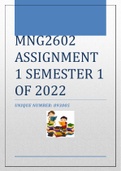 MNG2602 ASSIGNMENT 1 SEMESTER 1 OF 2022 [893005]