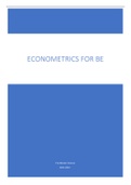 Econometrics for BE Samenvatting 2021-2022