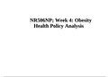 NR506NP Week 4 Health Policy Analysis and Healthcare Policy and Leadership.