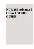 NUR 265 Advanced Exam 1 STUDY GUIDE