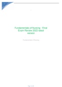 Fundamentals of Nursing - Final Exam Review 2022 latest version .pdf