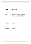NCLEX-RN V12.35 National Council Licensure Examination(NCLEX-RN) New 2022