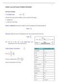 Hookes Law and Youngs Modulus Worksheet + MEMO