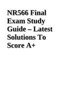 NR566 / NR 566 Final Exam Study Guide (Latest 2023/2024) Chamberlain College of Nursing