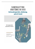 Samenvatting Anatomie in VIVO (leerjaar 1, kwartiel 3) - schoudergordel, elleboog, pols & hand