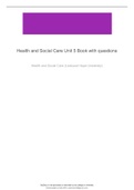 Health and Social Care Unit 5 Book with questions It has notes and questions for BTEC Level 3 Health and Social Care Unit 5