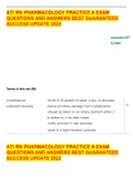 ATI RN PHARMACOLOGY PRACTICE A EXAM QUESTIONS AND ANSWERS BEST GUARANTEED SUCCESS UPDATE 2022