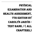 Physical Examination and Health Assessment, 7th Edition by Carolyn Jarvis -Test Bank ( all chapters,).