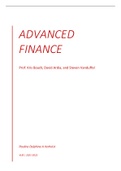 Advanced finance summary 2021-2022