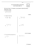 Linear Relations Practice Test Year 10