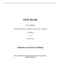 Financial Statement Analysis and Security Valuation, Penman - Exam Preparation Test Bank (Downloadable Doc)