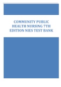 Community Public Health Nursing 7th edition Nies Test Bank
