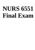 NURS 6551 Final Exam 2021/2022