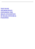 TEST BANK  Neuroscience Exploring the Brain 4th Edition by Bear, Connors & Paradiso All Chapters & Verified Answers From Publisher at the End of Every Chapter A+ Guaranteed!