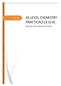 UNIT 3 BIOLOGY AND CHEMISTRY PRACTICALS AS LEVEL (1-9) EDEXCEL INTERNATIONAL A LEVEL