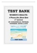 TEST BANK: Womens Health A Primary Care Clinical Guide 5th Edition Youngkin Schadewald Pritham. All Chapters 1-26. Questions And Answers Plus Rationales in 150 Pages
