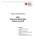 BLS Instructor Essentials Exams A and B| Contains • Student Answer Sheet • Exam A • Exam A Answer Key • Exam A Annotated Answer Key • Exam B • Exam B Answer Key • Exam B Annotated Answer Key| 2022 update
