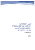 Summary European and international policy on justice, home affairs and security