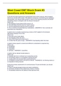 West Coast EMT Block Exam #3 Questions and Answers
