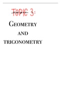 Mathematics AA SL IB Diploma Program - Topic 3: Geometry and Trigonometry