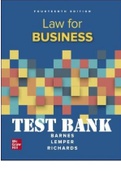 TEST BANK For Law for Business 14th Edition  by A. James Barnes, Eric Richards, Tim Lemper. All Chapters 1-47. 959 Pages
