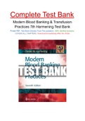 Modern Blood Banking & Transfusion Practices 7th Harmening Test Bank