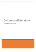 Culture and Literature 2 Summary