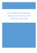 Test Bank for Campbell Biology 12th Edition by Urry