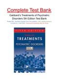 Gabbard’s Treatments of Psychiatric Disorders 5th Edition Test Bank