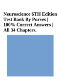 Neuroscience 6TH Edition Test Bank By Purves | 100% Correct Answers | All 34 Chapters.