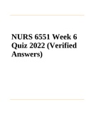 NURS 6551 Week 6 Quiz 2022 (Verified Answers)