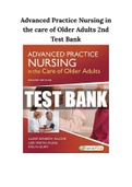 Advanced Practice Nursing in the care of Older Adults 2nd Test Bank