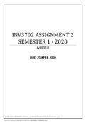 INV3702-Investments: Fixed Income Analysis ASSIGNMENT 2 SEMESTER 1 - 2020.