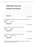 NURS 6551 Final Exam - Question and Answers