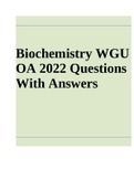 Biochemistry WGU OA 2022 Questions With Answers
