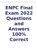 ENPC Final Exam 2022 Questions and Answers 100% Correct
