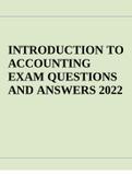 INTRODUCTION TO ACCOUNTING EXAM QUESTIONS AND ANSWERS 2022