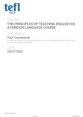 Tefl.org uk - THE PRINCIPLES OF TEACHING ENGLISH AS A FOREIGN LANGUAGE COURSEWORK [QUIZZES AND ASSIGNMENTS]
