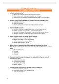 Practice Exam Cultural Psychology - 100 QUESTIONS / Oefentamen Culturele Psychology - 100 TENTAMENVRAGEN