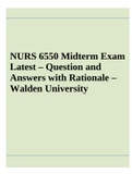 NURS 6550 Midterm Exam Latest – Question and Answers with Rationale – Walden University