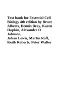 Test bank for Essential Cell Biology 4th edition by Bruce Alberts, Dennis Bray, Karen Hopkin, Alexander D Johnson, Julian Lewis, Martin Raff, Keith Roberts, Peter Walter