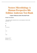 Test Bank for Nesters Microbiology A Human Perspective 8th Edition Anderson | Chapter 1 - 30 | Updated Guide 2022